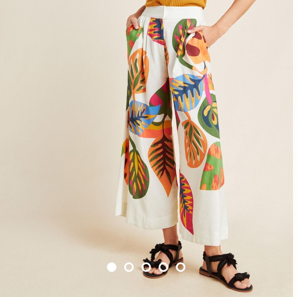 FARM Rio Colorful Tropical Wide Leg Pants